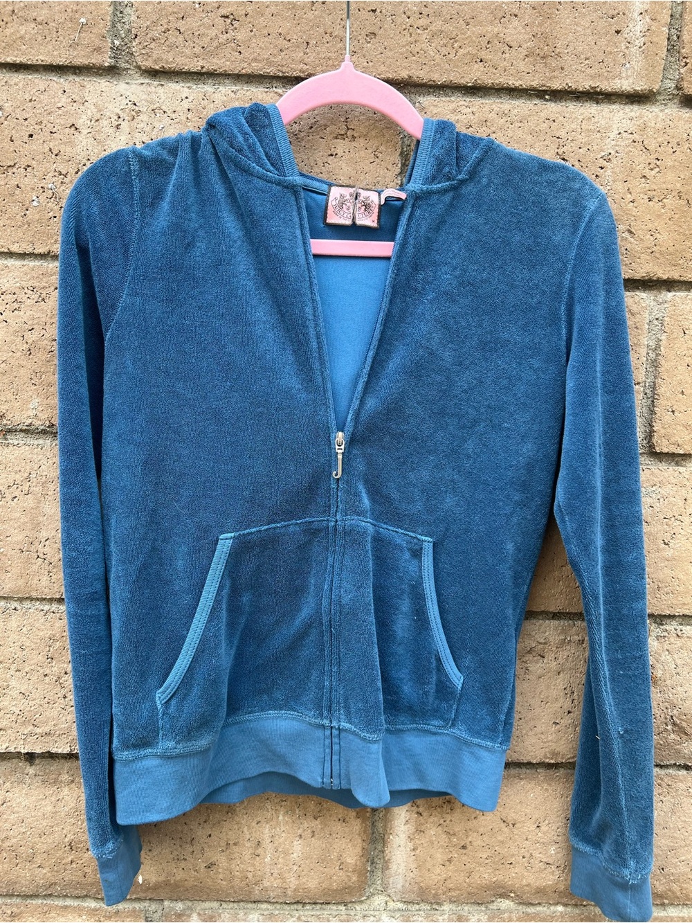 Juicy Couture Blue Terry Zip-Up Hoodie